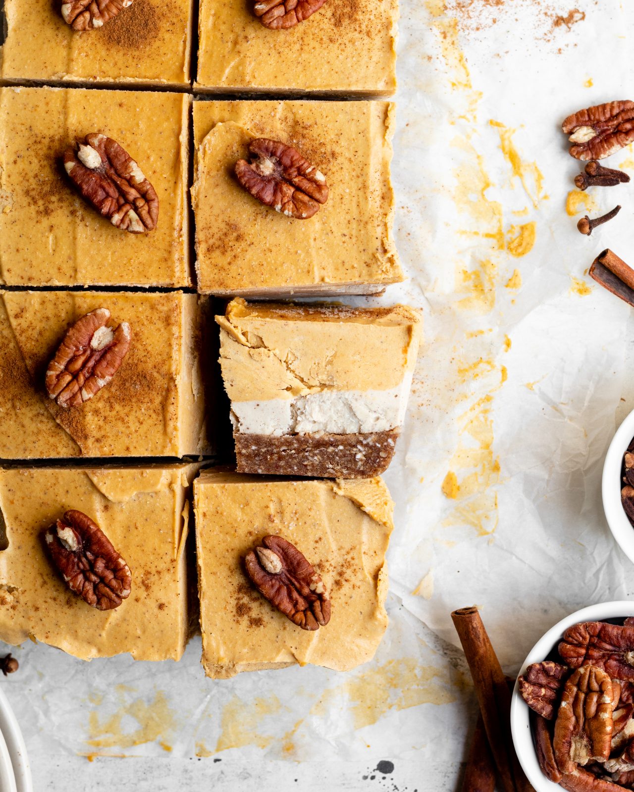 Vegan & No-Bake Pumpkin Cheesecake Bars - Wedge Community Co-ops